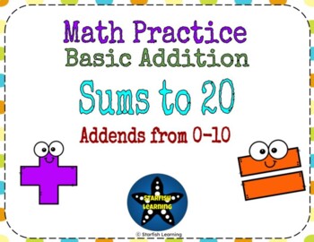 Preview of Digital Addition - Sums to 20