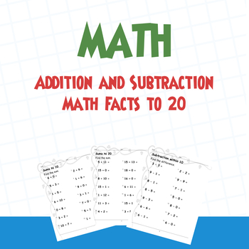 Preview of Basic Addition and Subtraction, Addition and Subtraction to 20