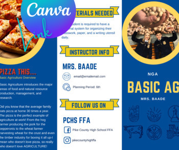 Preview of Basic Ag Course Brochure Style Syllabus