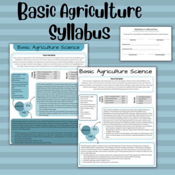 Preview of Basic Agriculture Science Syllabus