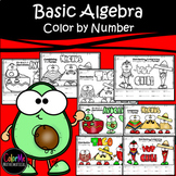 BUNDLE Mexican Food themed math worksheets | Basic Algebra