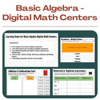 Preview of Basic Algebra - Digital Math Centers