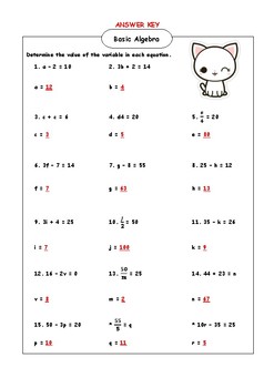 basic algebra worksheet by jobelle laplano teachers pay teachers