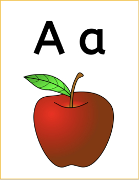 Basic Alphabet Cards with Pictures by Mrs Grant's Classroom | TPT