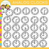 Basic Analog Clock Clip Art {Hour and Half-Hour}