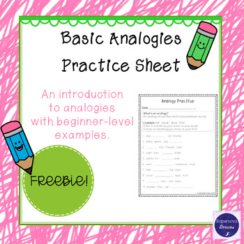 Preview of Basic Analogies Practice -- Beginner Analogies -- FREEBIE!