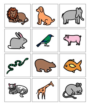 Basic Animal Matching File Folder Game by Get Learning and Growing