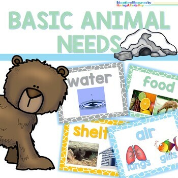 Preview of Basic Animal Needs Mini Posters and Worksheets