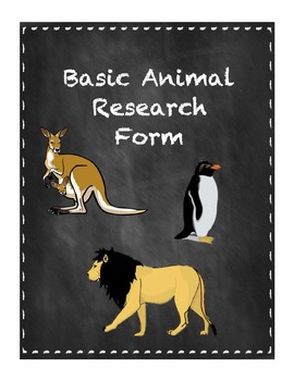 Preview of Basic Animal Research Form