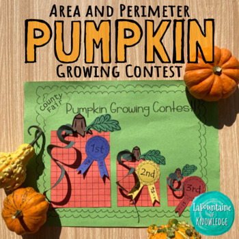Preview of Basic Area and Perimeter Pumpkin Growing Contest Craft for Fall and Thanksgiving