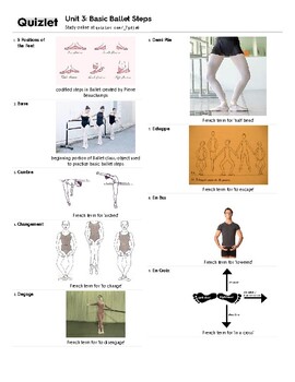 Preview of Basic Ballet Technique Glossary (REMOTE FRIENDLY)