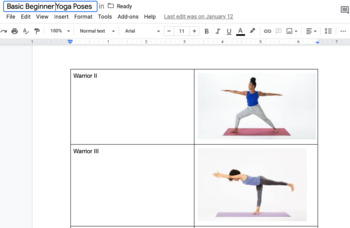 Preview of Basic Beginner Yoga Poses