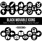 Basic Black MOVABLE Icons Clipart