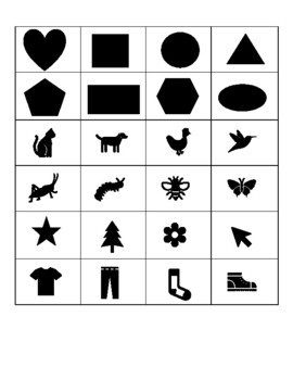 Preview of Basic Black & White cards for ABA, Speech and Matching