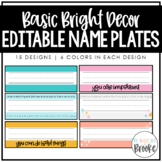 Basic Bright Decor | EDITABLE Student Name Plates
