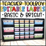 Basic & Bright Teacher Toolbox Labels - EDITABLE
