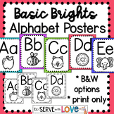 Basic Brights Design | Alphabet Posters | Black & White - 