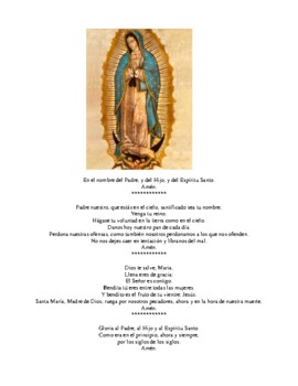 Preview of Basic Catholic Prayers in Spanish