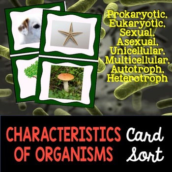 Preview of Basic Characteristics of Organisms Card Sort Activity