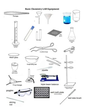 science equipment labeled
