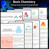 Basic Chemistry Reading Comprehension Passages Bundle