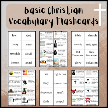 Preview of Basic Christian Vocabulary Flashcards; Printable