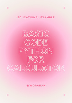 Preview of Basic Code  PYTHON For Calculator