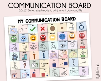 Preview of Basic Communication Board for kids, Language board, Aided-Language, AAC, SLP