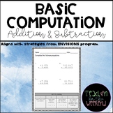 Addition and Subtraction-Basic Computation: Exit Ticket/Check-in