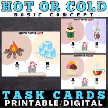 Preview of Basic Concept : HOT OR COLD Task Cards