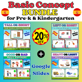 Basic Concepts. 80 Printable Task Cards in Spanish for Pre
