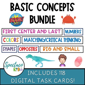 Preview of Basic Concepts kindergarten mega Bundle Speech therapy boom cards