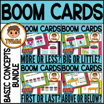 Preview of Basic Concepts BUNDLE l Comparing Positions & Size l Math Boom Cards