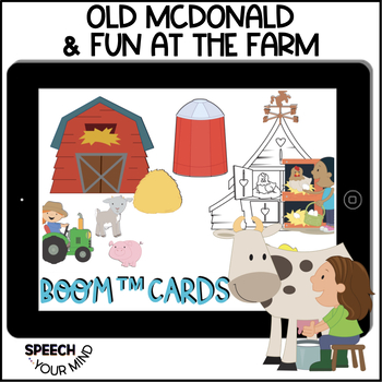 Preview of Old McDonald Farm Language Boom Cards™ | Basic Concepts Farm | Farm Animals