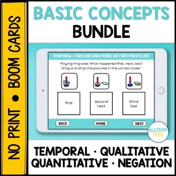 Preview of Basic Concepts Speech Therapy Bundle BOOM Cards™️ Digital Activities