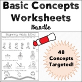 Basic Concepts Bundle Dab Worksheets - No Prep - Do a Dot