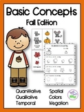 Basic Concepts: Fall Edition (Flashcards and Worksheets)