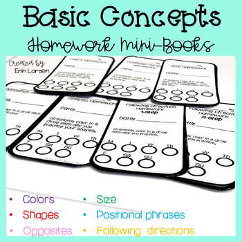 Preview of Basic Concepts Homework Mini Books