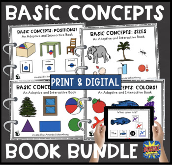Preview of Basic Concepts Interactive Book BUNDLE! 4 Books! + BOOM Cards