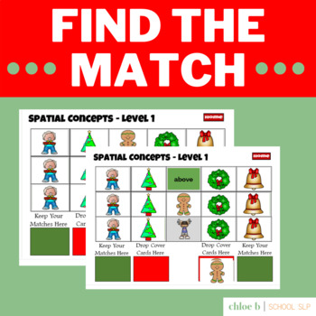 Basic Concepts Matching Games - Christmas Speech Therapy - Spatial ...