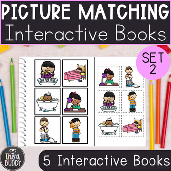 Preview of Basic Concepts Picture Matching Interactive Books Set 2 Speech Therapy Printable