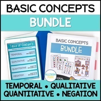 Preview of Basic Concepts Speech Therapy Bundle - Temporal, Qualitative, Quantitative