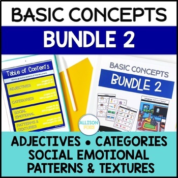 Preview of Basic Concepts Speech Therapy Bundle 2 NO PREP