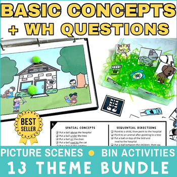 Preview of Spatial Concepts | Picture Scenes Speech Therapy |  Basic Concepts Bundle