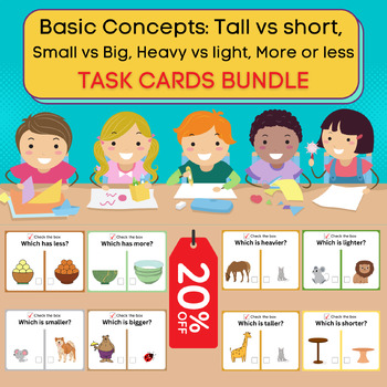 Preview of Basic Concepts Task Cards Mega Bundle. Printable & Digital