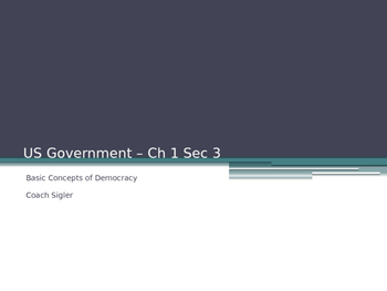 Preview of Basic Concepts of Democracy U.S. American Government - from McGruder Ch 1 Sec 3