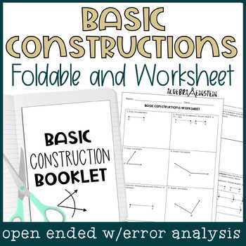 Preview of Basic Geometry Constructions Foldable Notes and Worksheet