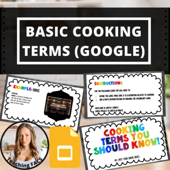 Preview of Basic Cooking Culinary Terms Vocab Assignment - Google Slides [FACS, FCS]