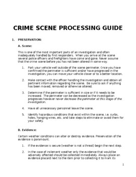 Preview of Basic Crime Scene Processing Guidelines