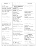 Basic Customer Service Reference Sheet ~ Spanish that Works
